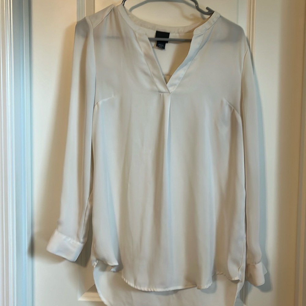 Covington cream chiffon tunic top